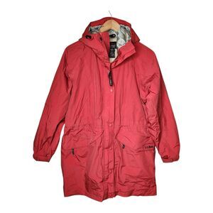 L.L. Bean Gore-Tex Jacket Womens Small Hooded Long Parka Rain Coat Vintage